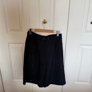 Blue Pinstripe Bermuda Shorts